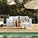 Salty Blue Striped Indoor/Outdoor Sofa by TOV Furniture