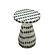 Halio Cream & Blue Checkered Shell Side Table by TOV Furniture