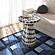 Halio Cream & Blue Checkered Shell Side Table by TOV Furniture