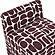 Pippa Merlot Geometric Jacquard Weave Stool by TOV Furniture