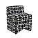 Pippa Black Geometric Jacquard Weave Stool by TOV Furniture