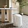 Shag Me Ivory Performance Vegan Leather Ottoman by TOV Furniture