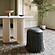 Shag Me Black Performance Vegan Leather Ottoman by TOV Furniture