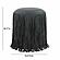 Shag Me Black Performance Vegan Leather Ottoman by TOV Furniture