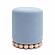 Dex Faded Blue Upcycled Fabric Ottoman by TOV Furniture