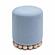Dex Faded Blue Upcycled Fabric Ottoman by TOV Furniture