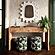 Dex Olive Green Leopard Jacquard Ottoman by TOV Furniture