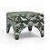 Raji Olive Green Leopard Jacquard Ottoman by TOV Furniture