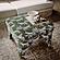 Raji Olive Green Leopard Jacquard Ottoman by TOV Furniture