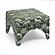 Raji Olive Green Leopard Jacquard Ottoman by TOV Furniture
