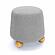 Jaine Stone Grey Loose Mohair Ottoman by TOV Furniture