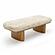 Ollie Natural Straight Vegan Shearling Large Bench by TOV Furniture