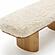 Ollie Natural Straight Vegan Shearling  Bench by TOV Furniture