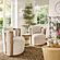 Paolo Cream Textured Weave Swivel Chair by TOV Furniture