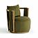 Paolo Green Upcycled Distressed Velvet Swivel Chair by TOV Furniture