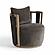 Paolo Chocolate Brown Upcycled Fabric Swivel Chair by TOV Furniture