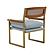 Harlow Rattan Dusty Blue Velvet Chair by TOV Furniture