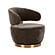 Austin Chocolate Brown Recycled Fabric Swivel Chair by TOV Furniture