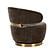 Austin Chocolate Brown Recycled Fabric Swivel Chair by TOV Furniture