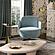 Solange Blue Shadow Velvet Swivel Chair by TOV Furniture