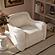Charli Cream Basketweave Chenille Swivel Chair by TOV Furniture