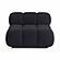 Calliope Black Vegan Shearling Modular Armless Chair by TOV Furniture
