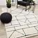 Talia Cream Black Geometric Lattice Design Rug by Kalora