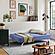 Serta Trenton Convertible Futon in Blue by Lifestyle
