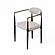 Modrest Buchtel - Mid-Century Modern Light Grey + Gold Arm + Black Dining Chair by VIG Furniture
