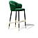 Modrest Adak - Modern Glam Green w/Black & Gold Bar Stool by VIG Furniture