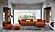 Divani Casa Jacinda - Modern Burnt Orange Fabric Right Facing Chaise Sectional Sofa + 2 Yellow Pillows by VIG Furniture