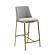 Modrest Brent- Contemporary Light Grey Fabric + Brass Counter Stool by VIG Furniture