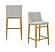 Modrest Mimi - Modern Light Grey Fabric + Antique Brass Counter Stool (Set of 2) by VIG Furniture