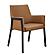 Modrest Leshay - Modern Dark Camel Vegan Leather + Black Metal Dining Chair by VIG Furniture