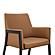 Modrest Leshay - Modern Dark Camel Vegan Leather + Black Metal Dining Chair by VIG Furniture