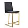 Modrest Frankie - Modern Dark Grey Vegan Lather + Antique Brass Counter Stool by VIG Furniture