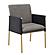 Modrest Engel - Modern Dark Grey Vegan Leather + Grey Fabric + Antique Brass Dining Chair by VIG Furniture