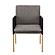 Modrest Engel - Modern Dark Grey Vegan Leather + Grey Fabric + Antique Brass Dining Chair by VIG Furniture