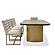 Modrest Marjorie - Modern Walnut + Brushed Gold Rectangular Dining Table by VIG Furniture