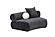 Divani Casa Simpson - Contemporary Dark Grey Fabric Curved Modular Armless Seat w/Throw Pillows by VIG Furniture