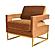 Modrest Edna - Camel Velvet + Gold Accent Chair by VIG Furniture