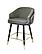 Modrest Elliot - Contemporary Grey & Black/Gold Dining Bar Stool (Set of 2) by VIG Furniture