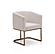 Modrest Yukon Modern White Fabric and Antique Brass Dining Chair by VIG Furniture