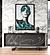 Modrest Hawick - Contemporary Dark Grey + Abstract White Paint Buffet by VIG Furniture