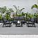 Walbrooke Modern Black Patio Conversation With Square Fire Pit & Tank Holder, Charcoal by LeisureMod