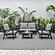 Walbrooke Modern Black Patio Conversation With Square Fire Pit & Tank Holder, Grey by LeisureMod