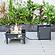 Walbrooke Modern Black Patio Conversation With Square Fire Pit & Tank Holder, Green by LeisureMod