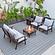 Walbrooke Modern Brown Patio Conversation With Square Fire Pit & Tank Holder, Light Grey by LeisureMod