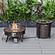 Walbrooke Modern Brown Patio Conversation With Round Fire Pit With Slats Design & Tank Holder, Charcoal by LeisureMod