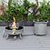 Walbrooke Modern Grey Patio Conversation With Round Fire Pit & Tank Holder, Navy Blue by LeisureMod